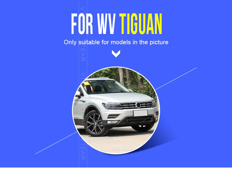 Vtear For vw tiguan Carbon fiber Car steering wheel trim Sticker cover Interior Mouldings Accessories Car Styling