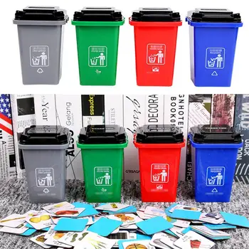 

Mini Kids Garbage Classification Trash Cans Toy As Picture with Cards Book Above 36Months Educational Toy