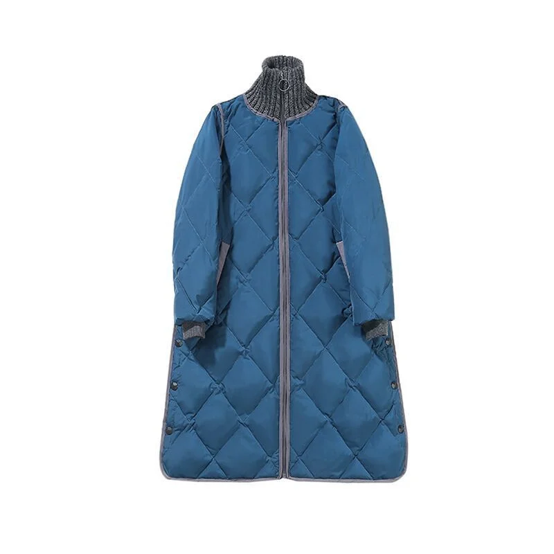 Women 2024 Autumn Winter New Down Padded Jacket Female Mid-length Korean Loose Cotton-padded Jacket The Knee Padded Jacket A432