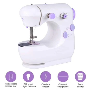 

Mini Sewing Machine Electric Household DIY Knitting Presser Foot Set Tools EU for Household Mother Sewing Ornament