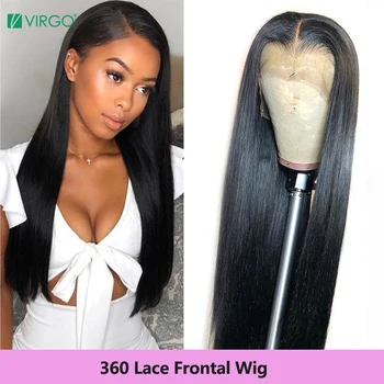 

Virgo Hair Lace Front Human Hair Wigs Brazilian Straight Human Hair Wigs 360 Lace Frontal Wig Pre Plucked With Baby Hair 150%