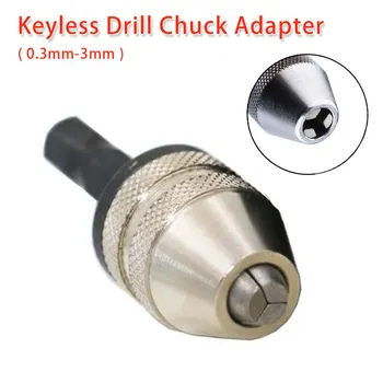 

0.3-3mm Keyless Drill Chuck Adapter Screwdriver Impact Driver Adaptor Hex Shank Drill Bit Tool Shaft Chuck for Electric Grinder