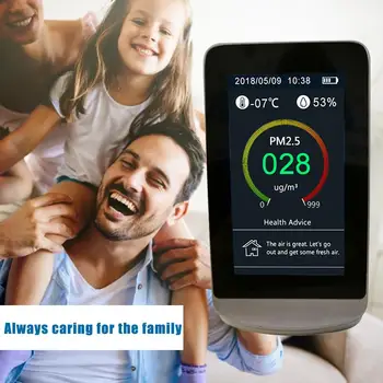 

4.3 Inch Digital LCD Display Air Quality Monitor Test PM2.5 HCHO/TVOC AQI Indoor Gas Detector Formaldehyde Dust Smog Detector