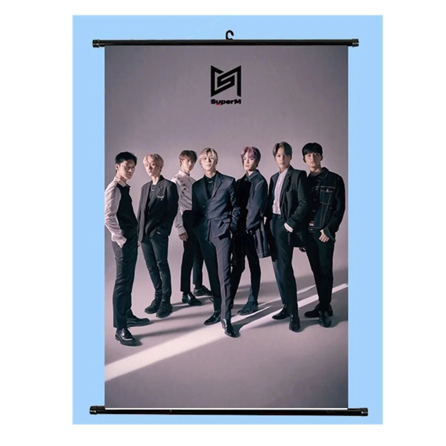 Kpop SuperM jpping Members повесить плакат десять Лукас мини стены прокрутки изображение Baekhyun Kai домашний декоративный вентилятор подарок - Цвет: 2