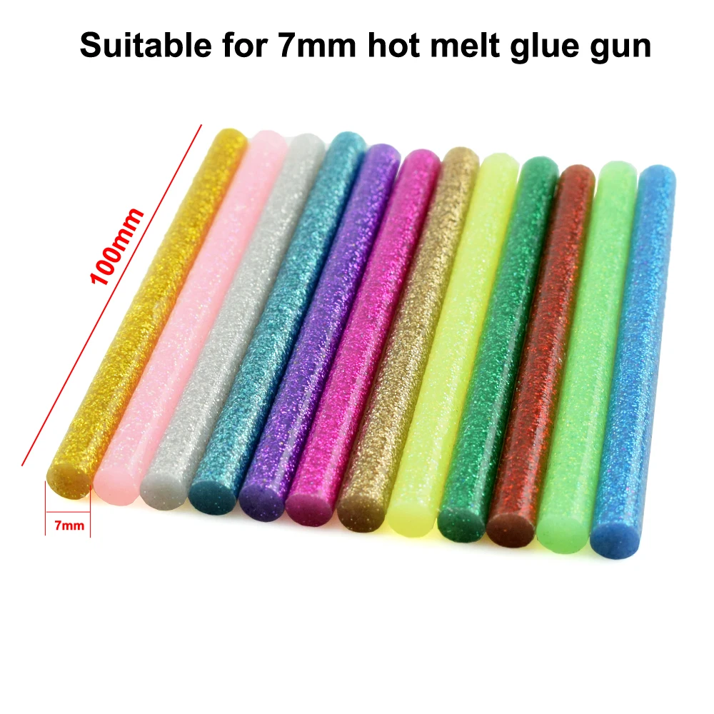 Color Hot Glue Gun Glue Sticks 120 Pcs 12 Colors Mini Glue Gun Sticks 7mm 100mm