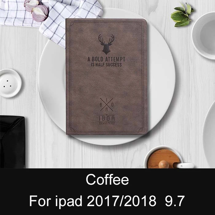 Essidi для ipad 9,7 защитный чехол для планшета из искусственной кожи чехол для ipad 6 Air 2 Smart Auto Wake and Sleep Складная подставка - Цвет: Coffee