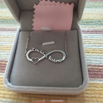 

Stainless Steel Customized Name Bracelet Personalized Custom Couple Name Gold Choker Hand Chain Infinity Pendant Nameplate Gift