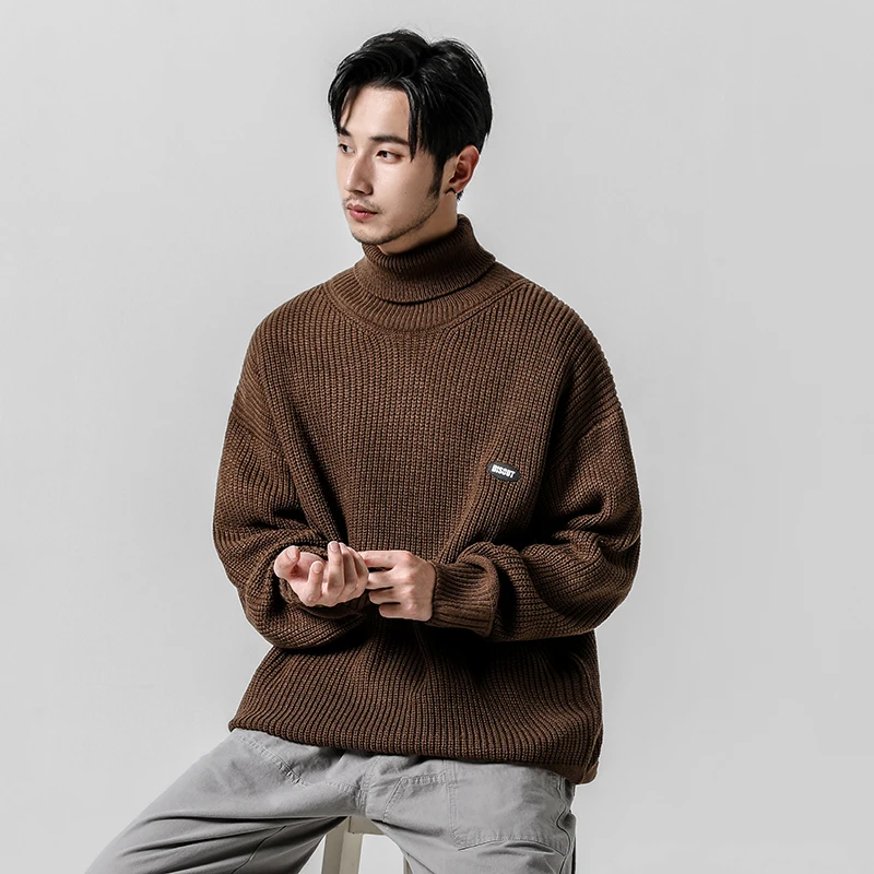 Yasword Men Sweater Pullover Turtleneck Casual Knitting Wool Solid Color Loose Warm Man Knitted Sweatercoat Male High Neck Tops Yasword Men Sweater Pullover Turtleneck Casual Knitting Wool Solid Color Loose Warm Man Knitted Sweatercoat Male High Neck Tops
