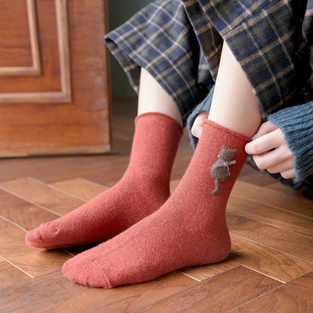 5 пар модных носков шерстяные носки с изображением медведя из мультфильма однотонные Хлопковые гольфы милые элегантные носки высокого качества#30