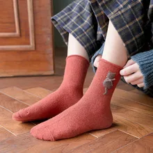 5 пар модных носков шерстяные носки с изображением медведя из мультфильма однотонные Хлопковые гольфы милые элегантные носки высокого качества#30