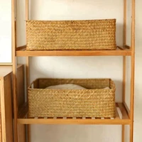 Zerolife Natural Large Woven Seagrass Basket Of Straw Wicker For Home Table Fruit Bread Towels Small Kitchen Storage Container 4