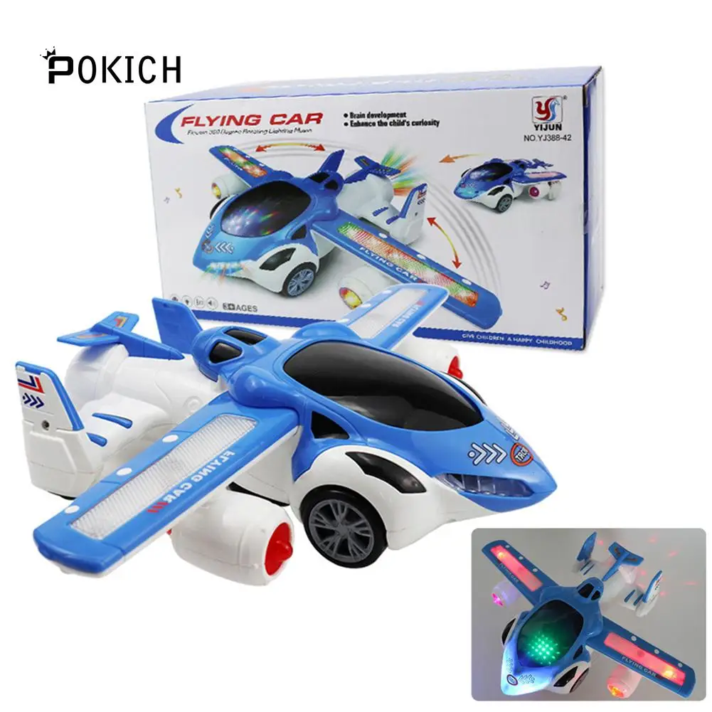 Kopen Pokich Elektrische Patrouillewagen 360 Rotating Universele Wiel Voertuig LED Light Speelgoed Ingebouwde muziek voertuig drift Gesimuleerde politie auto