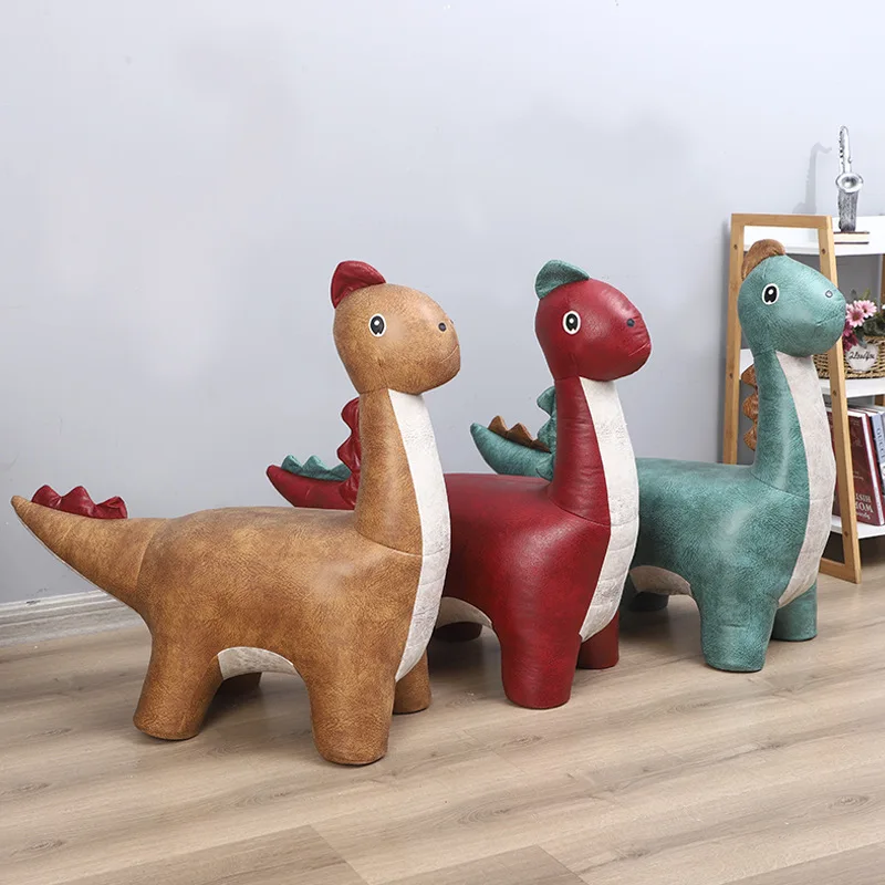 

Новинка 2021, табурет в сеточку с красным динозавром, сиденье в мультяшном стиле, табурет в виде животного для гостиной, стул для детей и дивана, табурет для обуви в стиле оленя