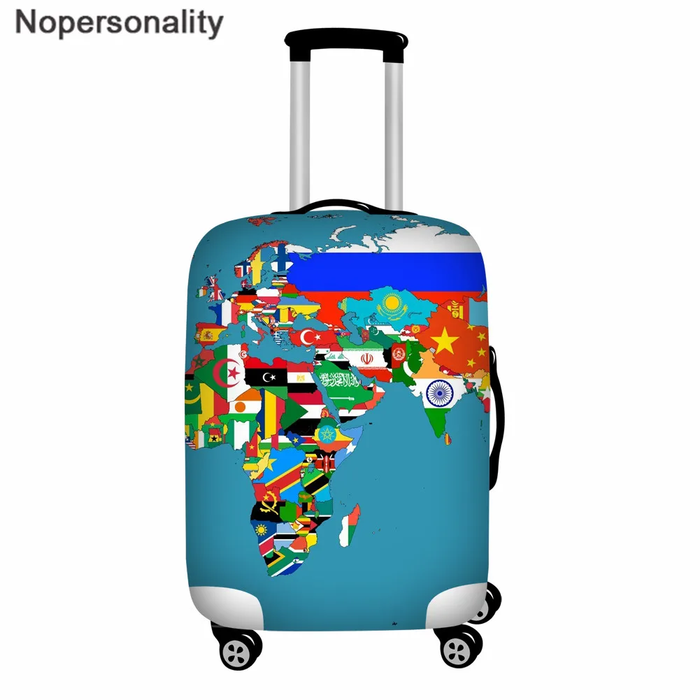 Эластичный Чехол для багажа с рисунком карты мира, пылезащитный чехол, чехол для багажника 18-32 дюймов