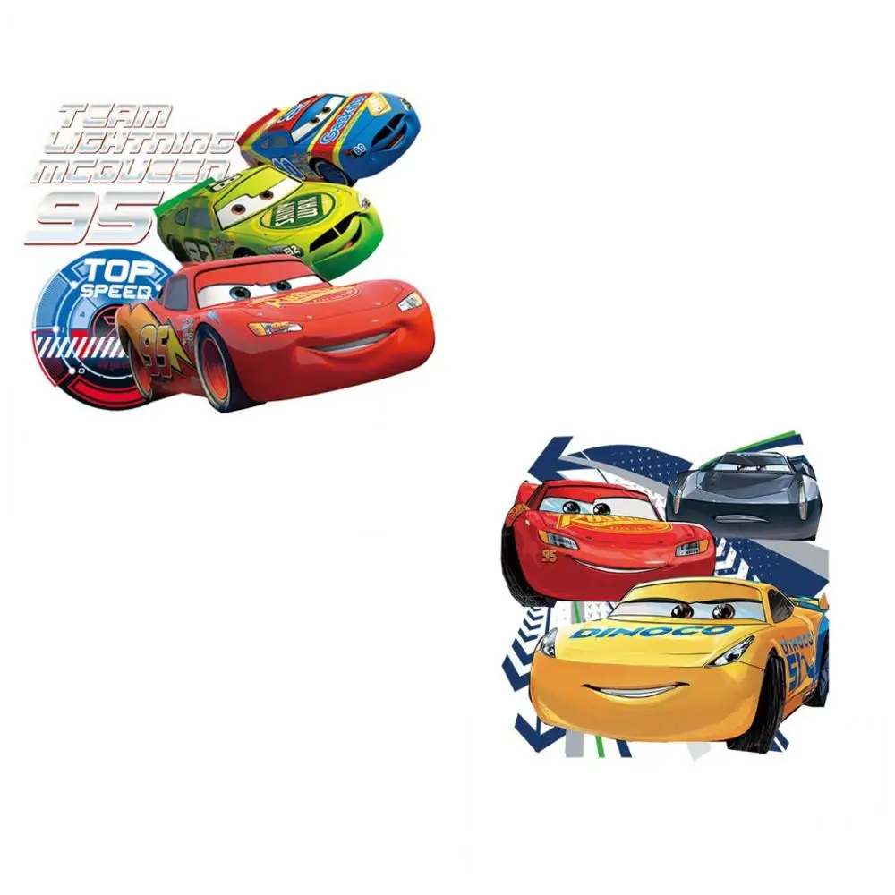 

2pcs Kids Iron-on Heat Transfer Vinyl Patches Super Cars For Clothes Iron On Patches Thermal Printed Sticker Badge DIY