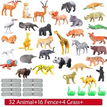 

53pcs/set Dinosaur Wildlife Animal Simulation Real Life Model Children Puzzle Early Education Gift Mini Jungle Animal Toy Set