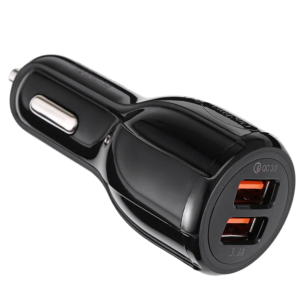Car USB Charger Quick Charge 3.0 Mobile Phone Charger 2 Port USB Fast Car Charger For iPhone Samsung Xiaomi DVR GPS Car-Charger
