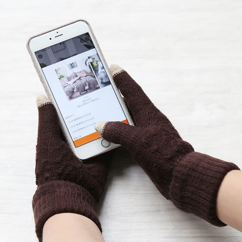 Men Jacquard Doubled Intraoral Woven Nap Touch Screen Gloves Fashion for Men And Women Warm Gloves Manufacturers Wholesale