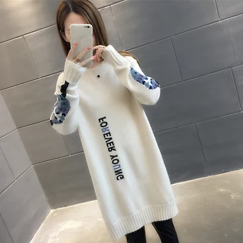 

Cardigan Feminino Jumper 2019 Cotton New Loose Mid Pullover Women's Foreign Style Top Korean Autumn Knitting Bottoming Shirt