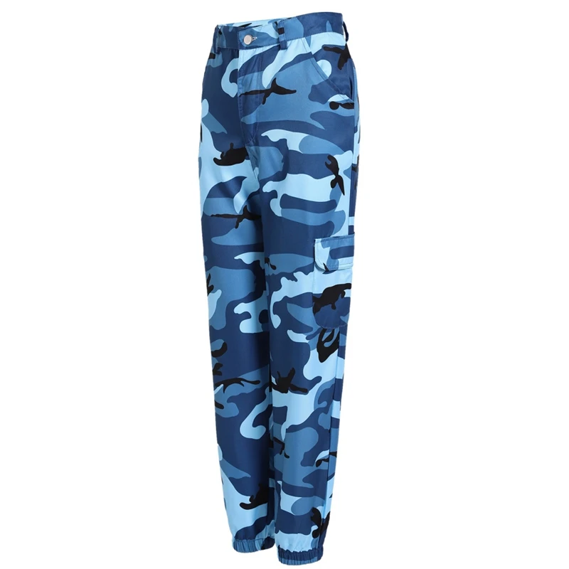 Женские камуфляжные брюки с высокой талией, модные Pantalon, женские брюки, спортивные штаны, уличная одежда, камуфляжные штаны