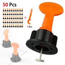

50Pcs/Set Reusable Tile Leveling System Adjustable Locator Plier Level Wedges Anti-Lippage Tile Leveling Alignment Wedges Spacer