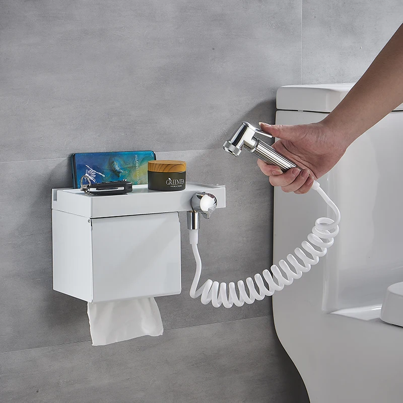 Bidet Faucet Copper Shower Mixer Washing Machine Faucet Square Shower Bathroom Tissue Box Bathroom Hardware Accessories