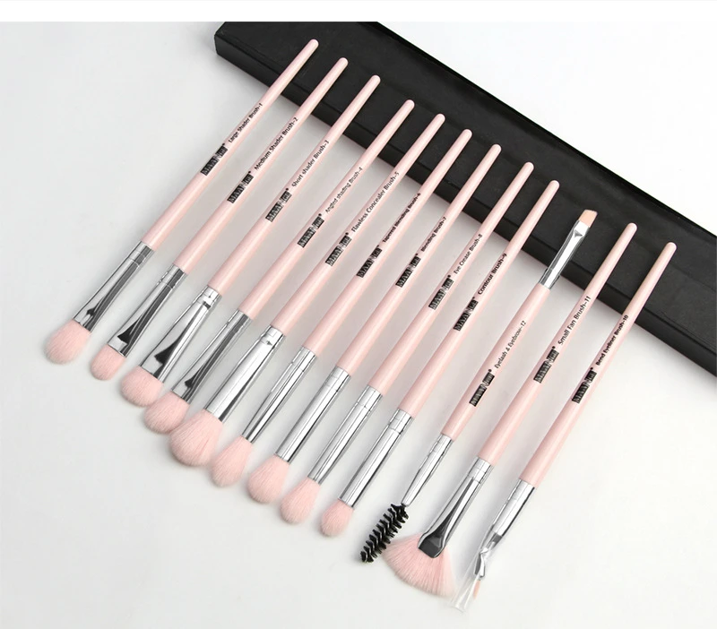 4 Набор Kwasten 3-12 шт./шт./лот Oogschaduw смешивания подводка для глаз Wimper Wenkbrauw Make Up Kwasten Профессиональный Oogschaduw Борстель - Handle Color: 4