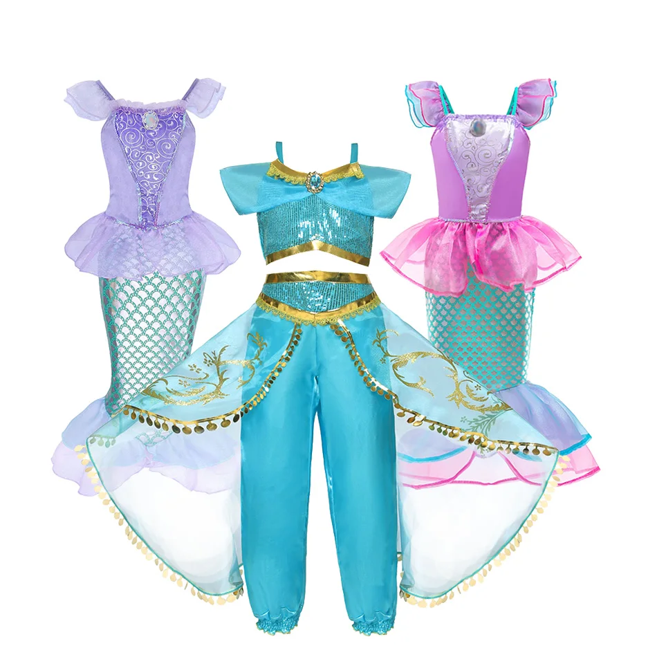 Girls Arabian Princess Kids Mermaid Dress Child Cosplay Jasmine Mermaid Costume Girl Birthday Party Christmas Costume 3 10 Years Aliexpress