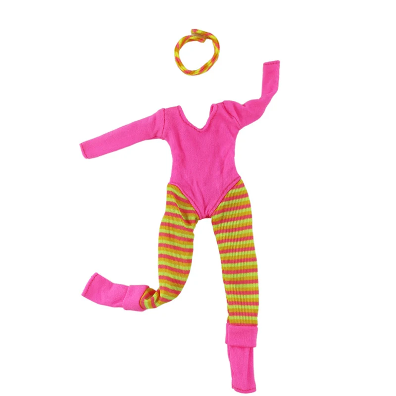 Модная Униформа-комбинезон спортивная одежда для йоги для куклы Барби 1/6 аксессуары для кукольного домика Рождественский подарок детские игрушки - Цвет: pink clothes