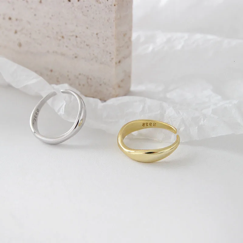 

Wave Open Gold Ring 925 Sterling Silver Rings For Women Anillos Plata 925 Para Mujer Bijoux Femme 2020 Fine Accessories Jewelry