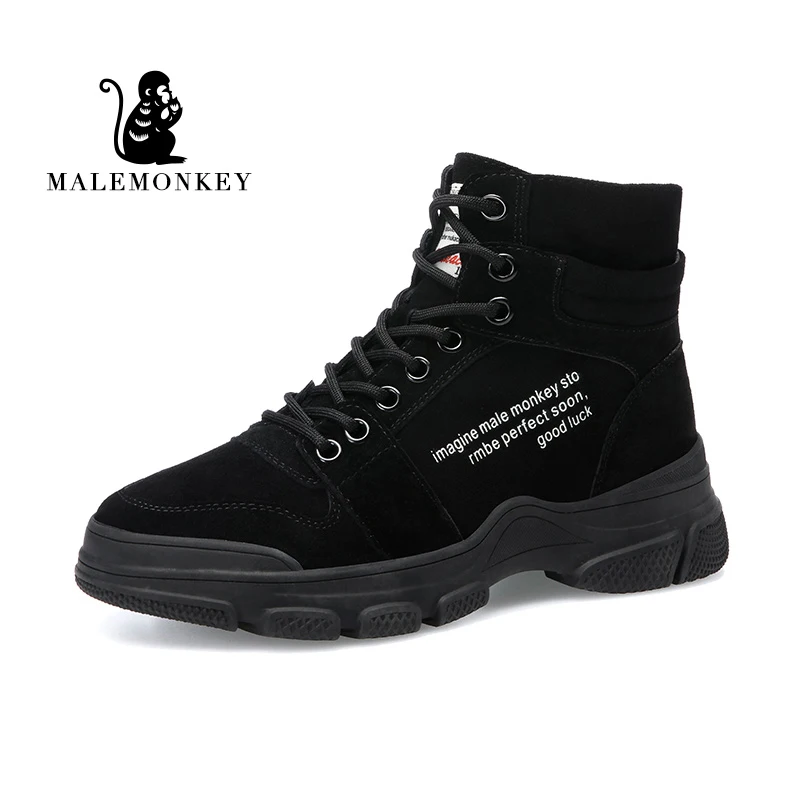 

MALEMONKEY Luxury Brand Designers 2019 New Fashion Women Shoes Black Lace up Rubber Lady Winter Ankle Boot