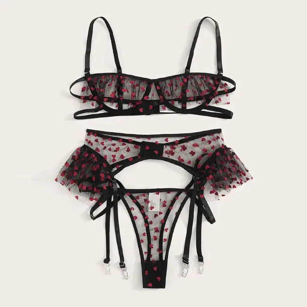 Сексуальное белье в стиле babydoll, эротическое, горячее предложение, изысканное кружевное белье, сексуальный бюстгальтер, подвязки, трусы, комплект, Porno Lenceria, Sexi Mujer, сексуальные костюмы XL