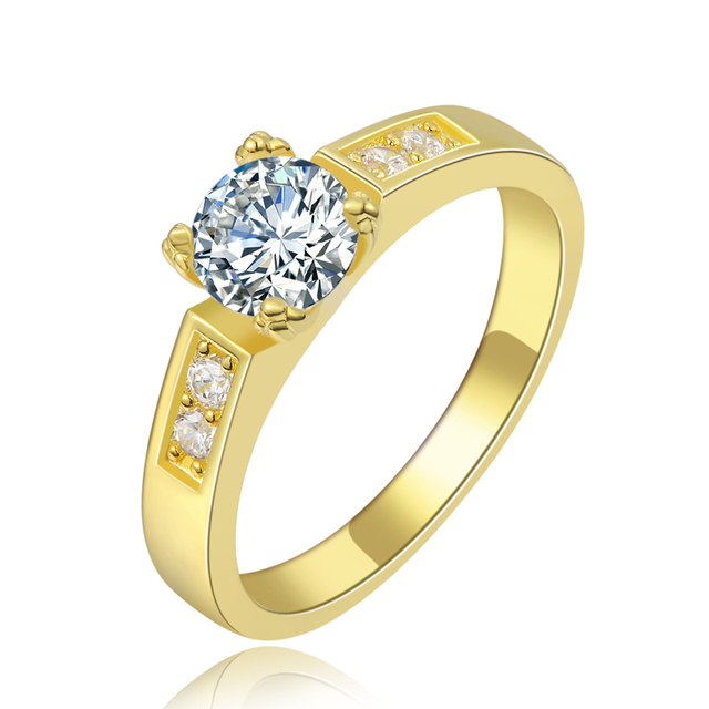 Zirconia 4 Claw Wedding/Engagement Rings Rose Gold Color Fashion Brand CZ Stone Jewelry For Women/Lady anel DFR051
