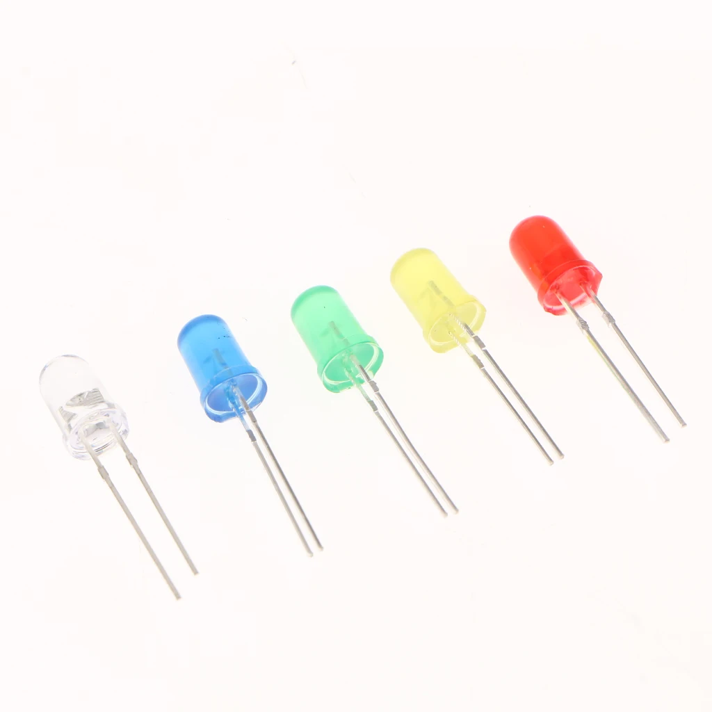 500PCS 5mm LED Assorted Kit Super Bright Light Emitting Diodes 5 Colors+Box