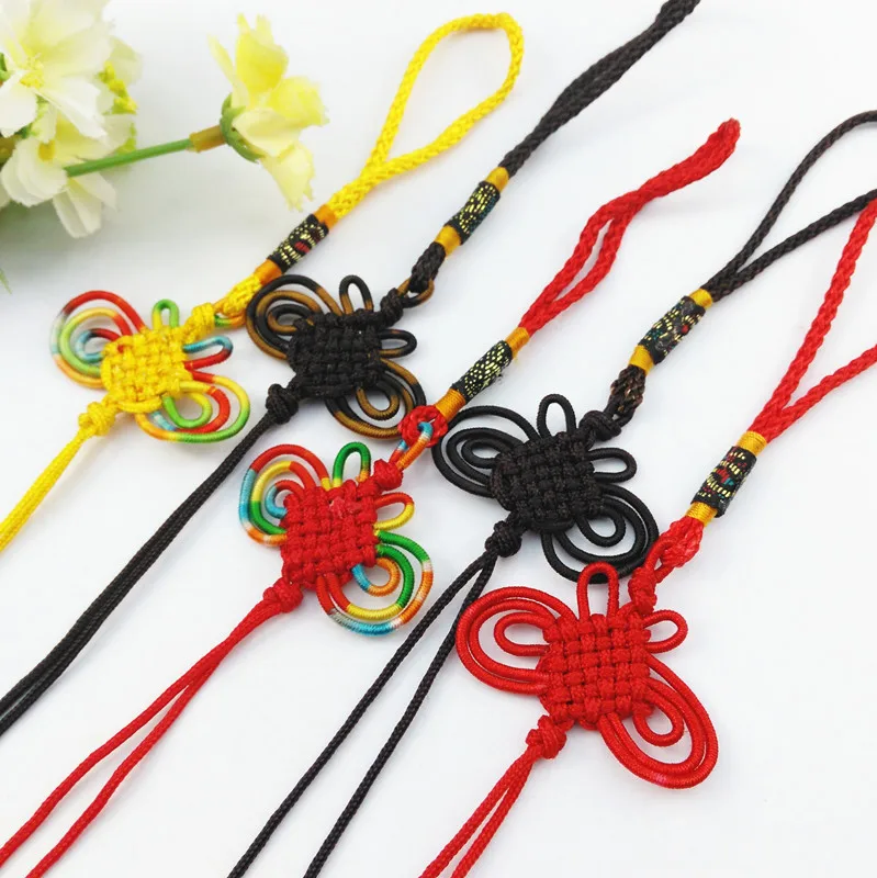 

Colour Large Chinese Knot Knitting Handmade Tassel Spike DIY Accessories Hanging Rope