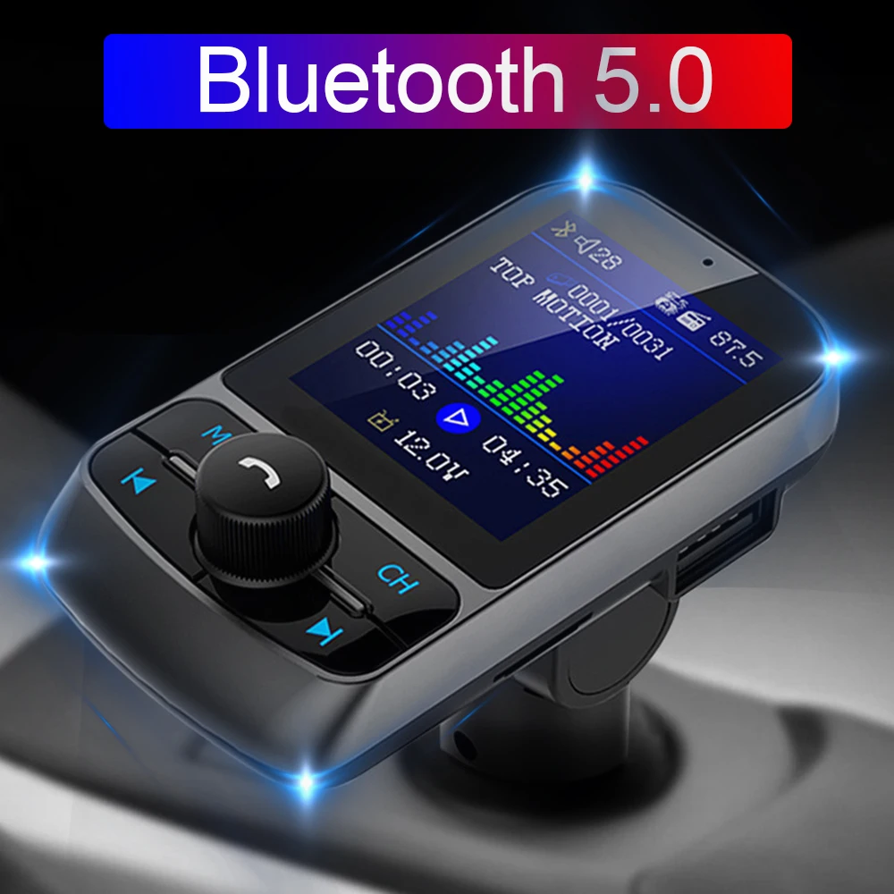 JINSERTA 1," цветной экран автомобиля Bluetooth 5,0 AUX модулятор fm-передатчик Громкая связь адаптер автомобильный mp3-плеер