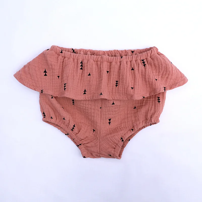 Bunvel/детские шаровары, хлопковые льняные штанишки для малышей с рюшами и поясом, штанишки для новорожденных девочек и мальчиков, треугольные Трусы-шорты - Цвет: D