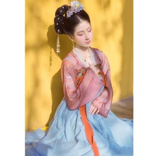 Традиционные танцевальные костюмы Hanfu для женщин с вышивкой, праздничный наряд, народное платье феи, Восточная одежда для сцены DC2693