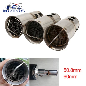 

Sclmotos- 51mm/60mm Stainless Steel Motorcycle Exhaust Catalyst DB Killer Muffler Silencer Noise Sound For Yamaha for Honda CBR