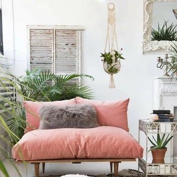 

Gardening And Greening Flower Pot Rope Hanging Net Flower Pot Hanging Basket Net Bag Hanging Hanging Basket Hand-woven Fine Rop