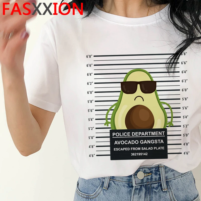 Kawaii Avocado Funny Cartoon T Shirt Women Summer Vegan Cute Anime T-shirt 90s Summer Graphic Tshirt Fashion Top Tees Female