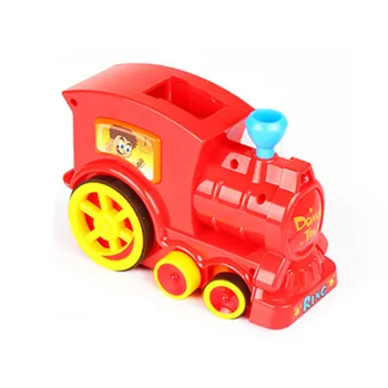 

Train Model ABS Domino Set Laying Kids Educational Blocks Girl Boy Gift Sound Light Toy Electronic Rally Colorful Brick