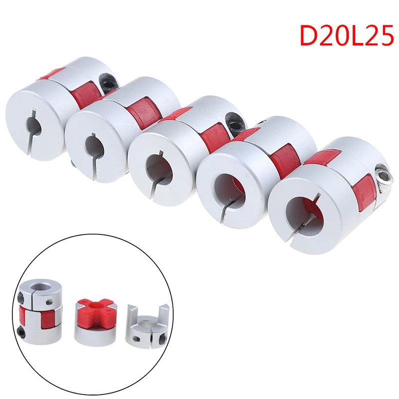 5-10mm D20L25 Flexible Jaw Coupler CNC Shaft Spider Stepper Motor Plum Coupling