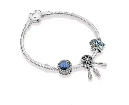 Женский браслет любовь Diy браслет из бисера для Pandora Модный Цветочный браслет ювелирные изделия на заказ DIY подарки для женщин серебряные ювелирные изделия 925 - Окраска металла: 220