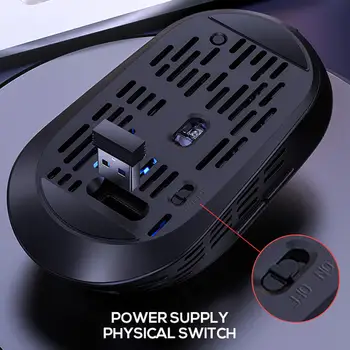 Ratón ligero A6 RGB para videojuegos, ratón inalámbrico de 2,4 GHz, receptor USB, para PC, portátil, ordenador de escritorio
