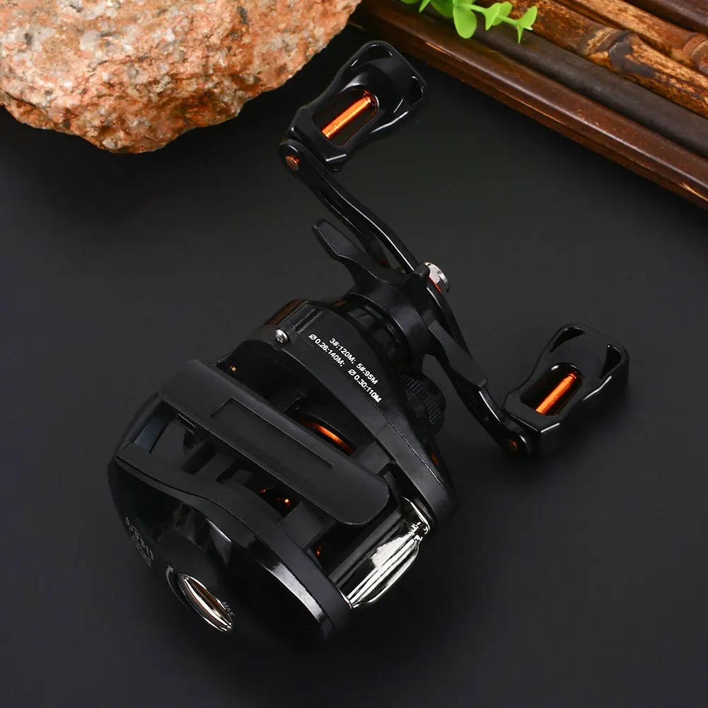 Portable Black 12+1 Rock Fishing Spool Gear Fishing Wheel Fishing Reel Metal Rocker Dripping Wheel