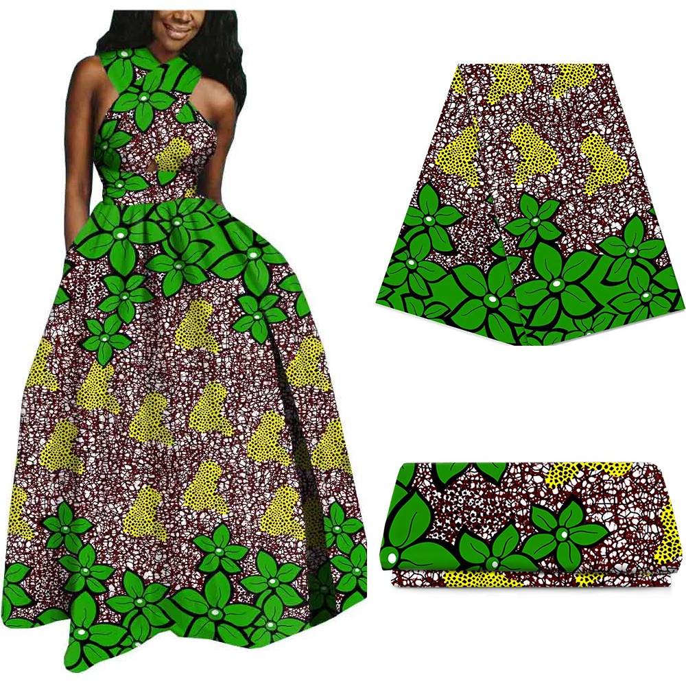 6 ярдов элегантная ткань Африка Анкара печатает воск ткань хлопок Высокое Качество Гарантированный настоящий голландский воск для женщин вечернее платье