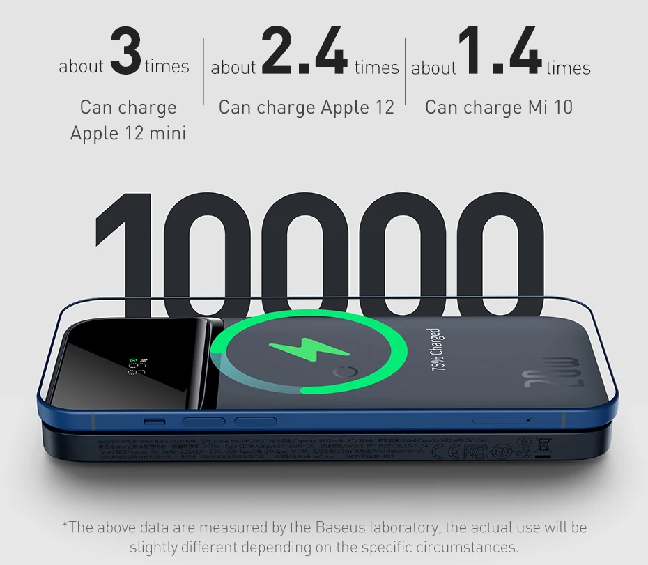 Baseus Power Bank 10000mAh Wireless charger Magnetic Wireless Quick Charging Powerbank External Battery For iPhone 13 12 Pro best battery pack