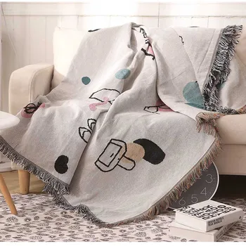 

Modern Tassel Knitted Blanket Sofa Decor Nap Cobertor Quilt Couch Blankets Armchair Recliner Office