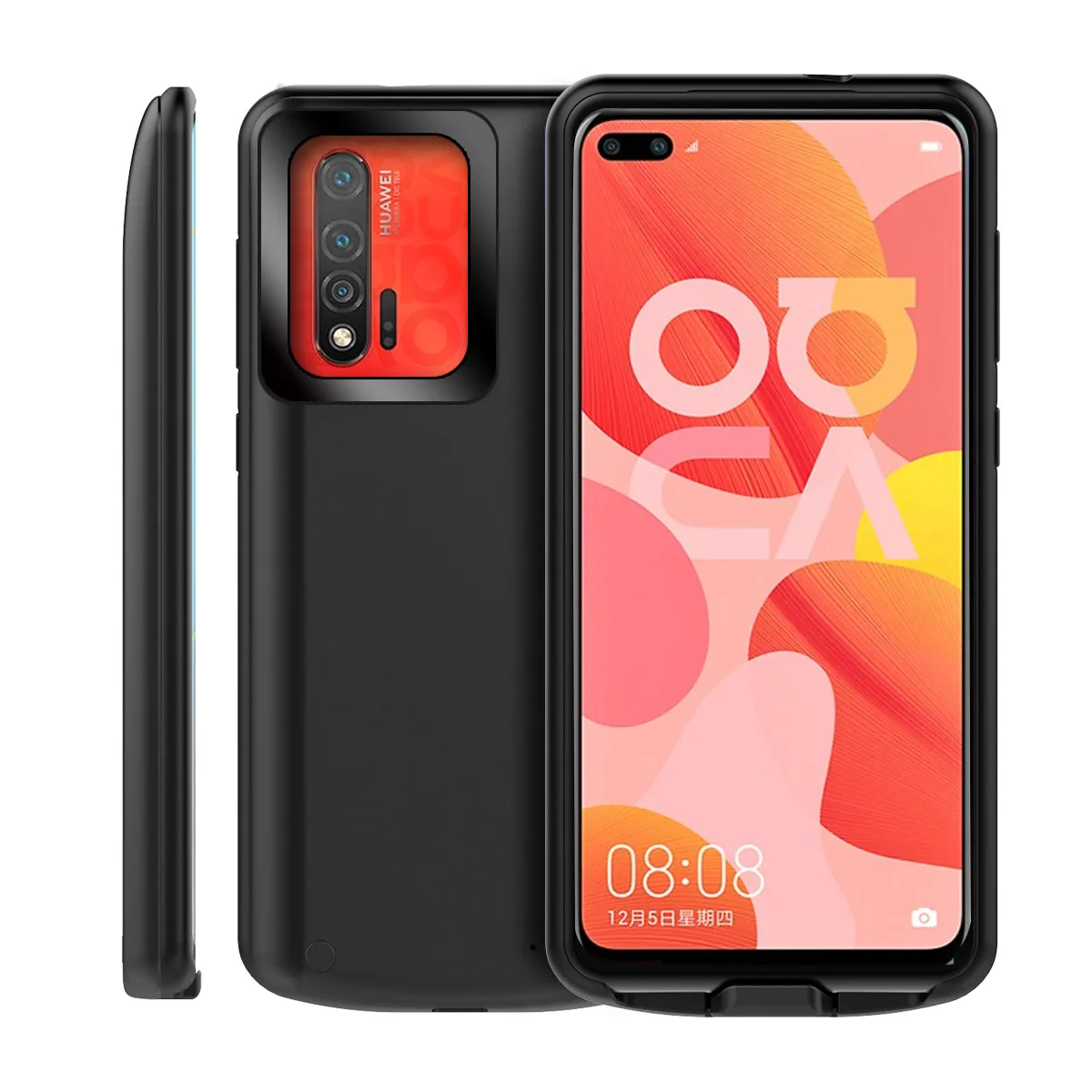 Для huawei Nova 6 SE Nova 6 Honor V30 Pro, 6500 мАч, чехол для зарядного устройства, расширенный аккумулятор, резервный источник питания, защитный чехол, задний Чехол - Цвет: Nova 6 Black